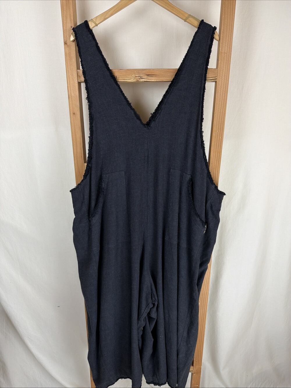 NWT Kleen Gray V-Neck Pockets Wide Leg Cropped Jumper Overalls #0853 Size 3X